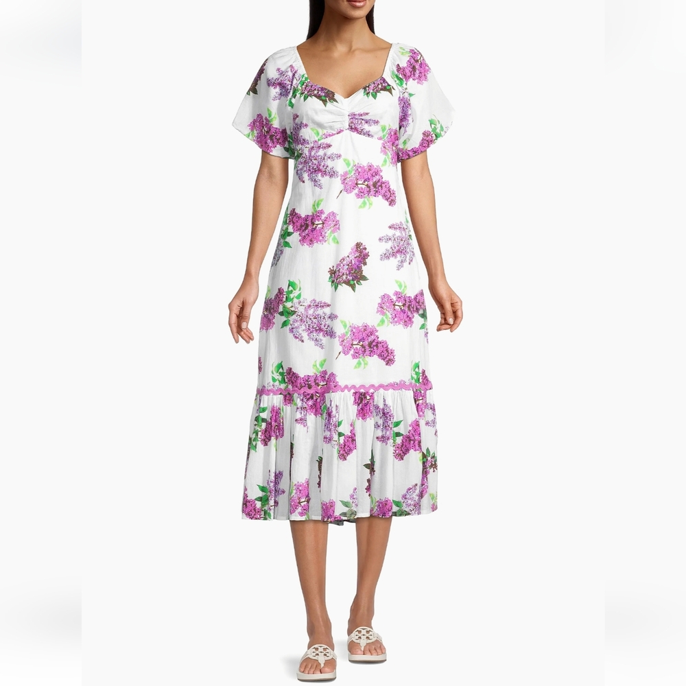 Tuckernuck Ro's Garden Huxley 100% Cotton Floral Tie-back Tiered Dress P2P